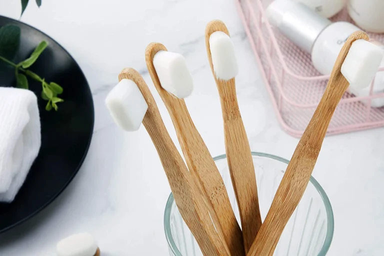 Children's bamboo toothbrush set