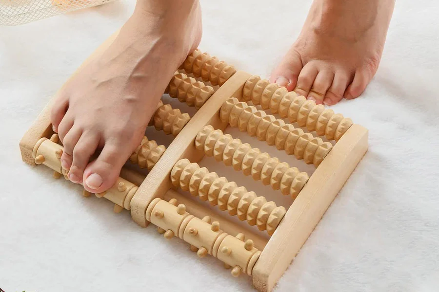 Foot massage wooden roller